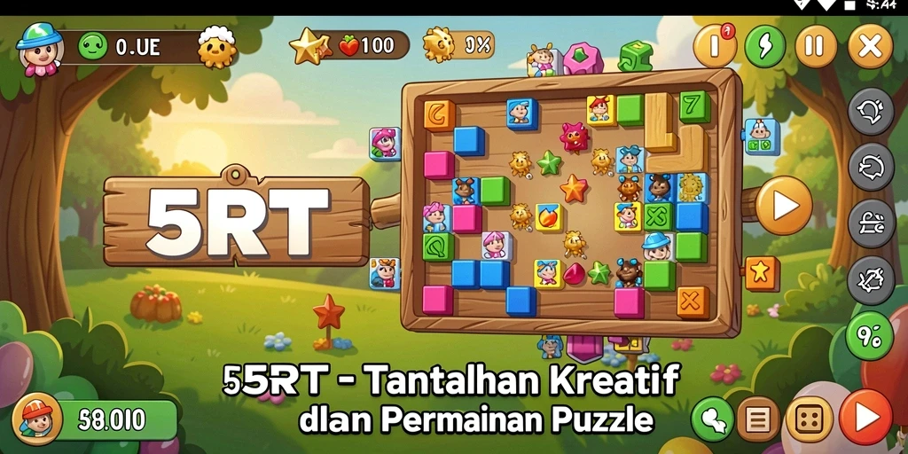 Tampilan gameplay 5RT menantang pemain dengan teka-teki menarik.