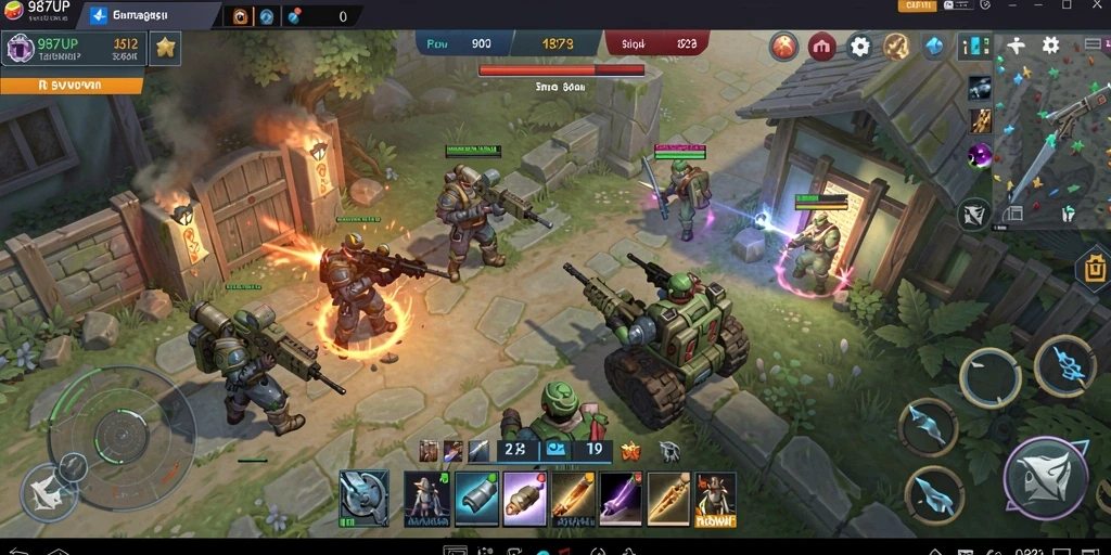 Gameplay menawan 987UP menampilkan pertarungan strategi yang menegangkan.