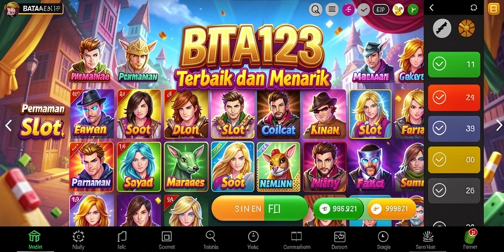 Tampilan gameplay BATA123 yang menampilkan karakter dan tema Slot yang menarik.