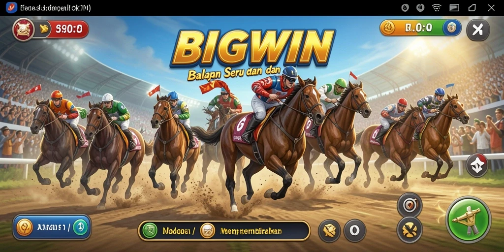 Tampilan gameplay seru dari BIGWIN dengan mobil balap yang memukau.