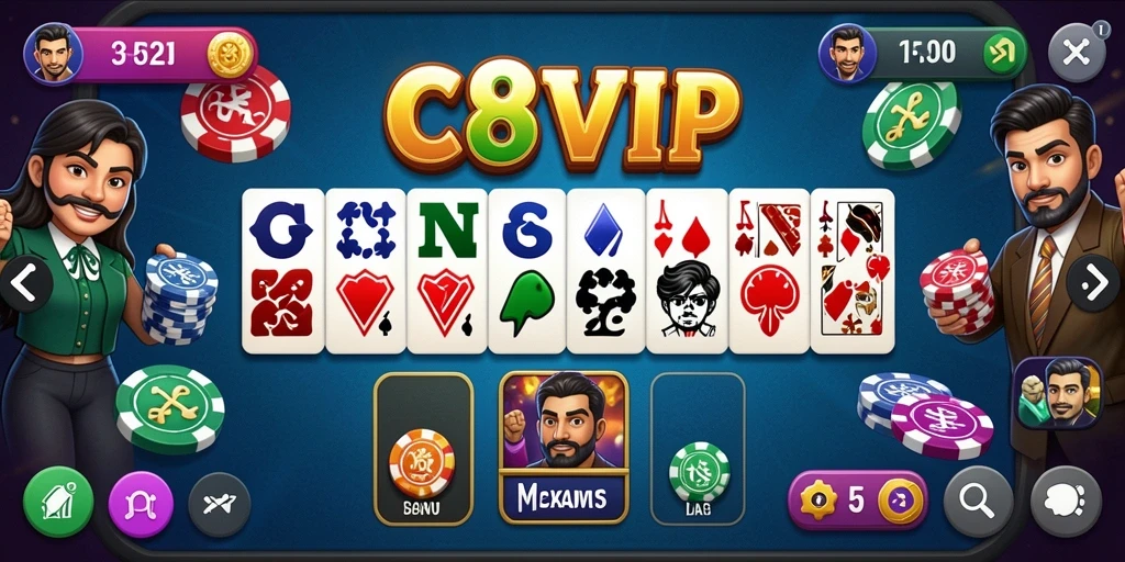 Screenshot utama C8VIP menampilkan gameplay seru Domino.