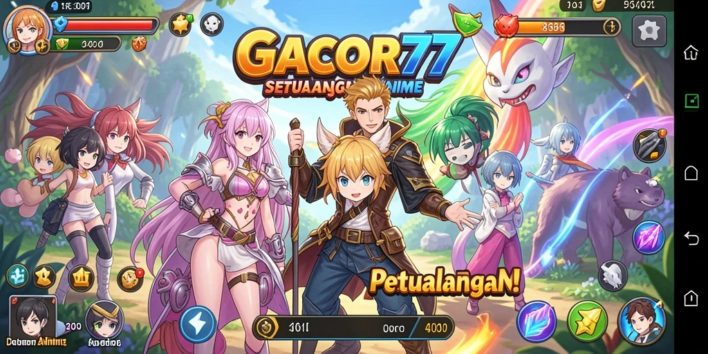 Tampilan gameplay menarik penuh karakter anime ikonik.