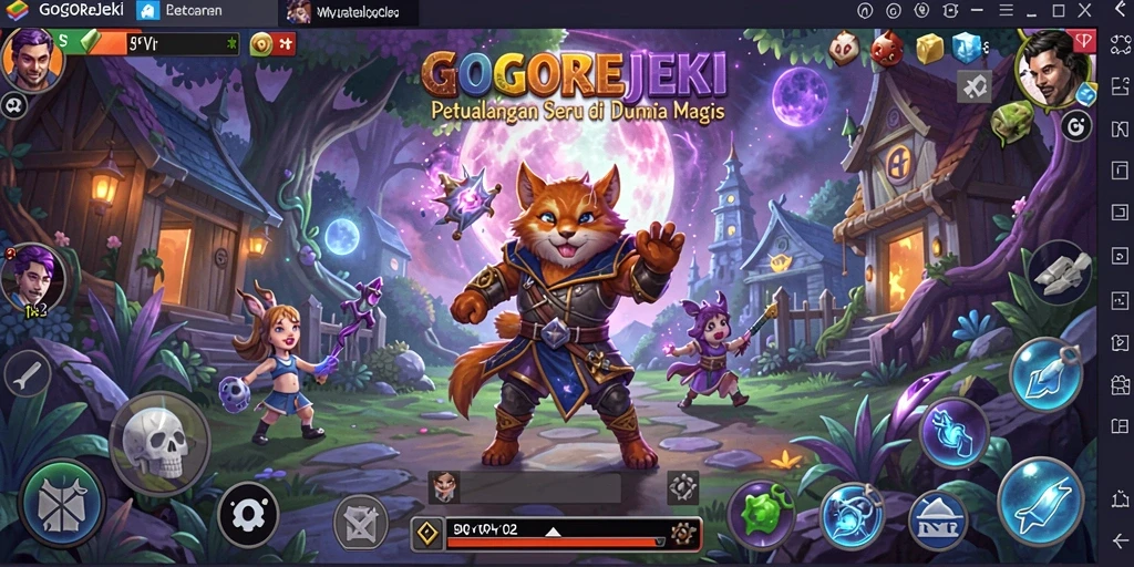 Tampilan gameplay menarik dengan petualangan penuh warna.