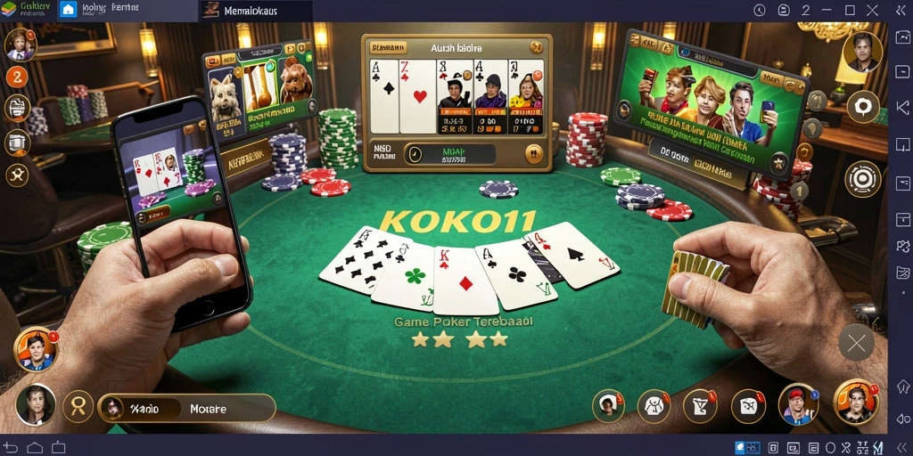 Tampilan gameplay Poker KOKO11 yang menarik dan mendebarkan.