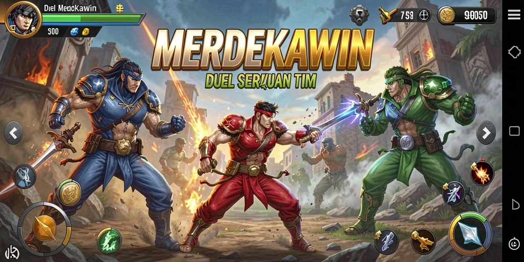 Tangkapan layar utama yang menampilkan aksi seru gameplay TPS
