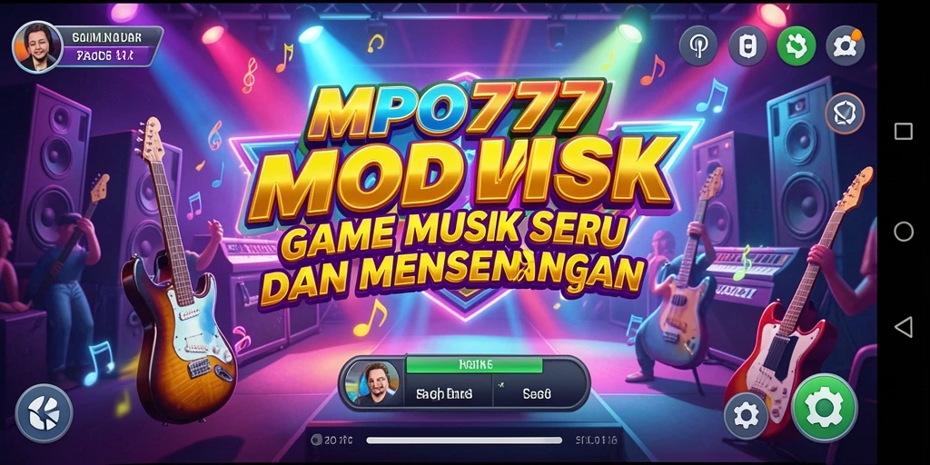Tampilan gameplay MPO777 dengan lagu-lagu seru dan interaksi pemain.