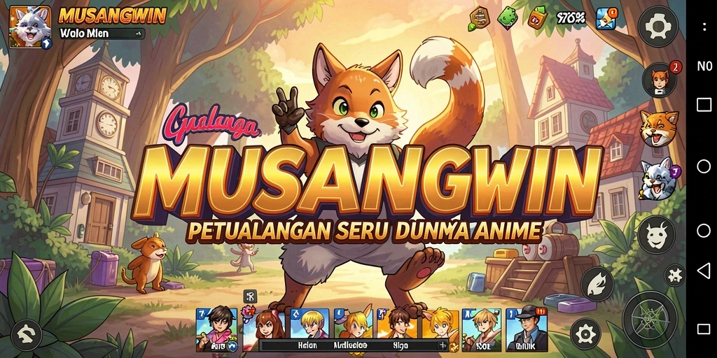 Tampilan mengesankan dari gameplay Anime di MUSANGWIN.