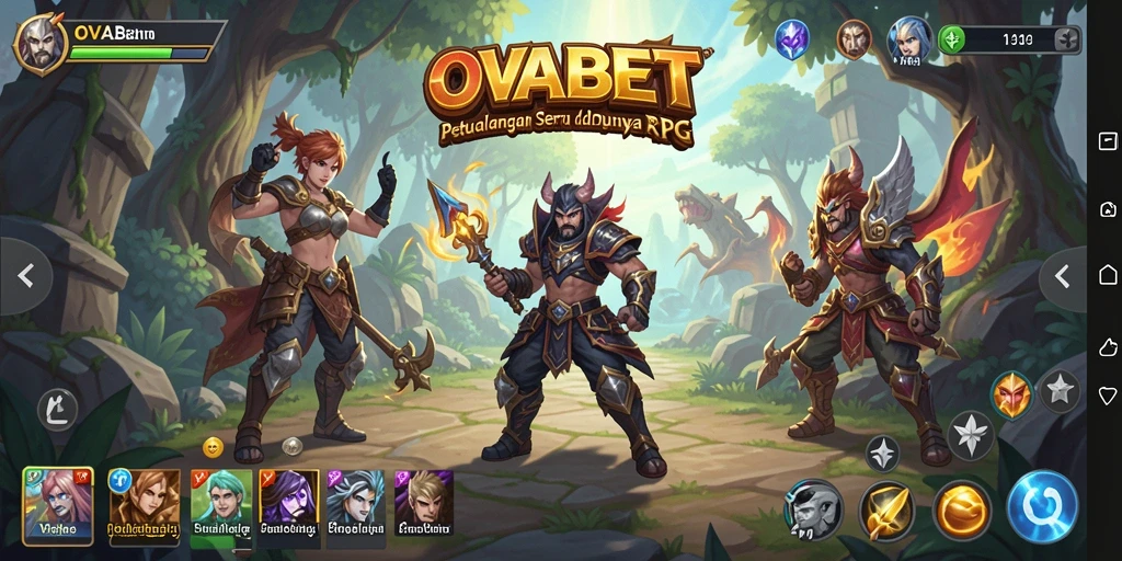 Tampilan gameplay RPG yang mendebarkan dalam OVABET