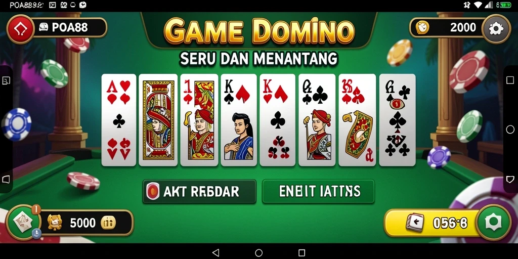 Tampilan gameplay POA88 yang menarik dan interaktif saat bermain domino.