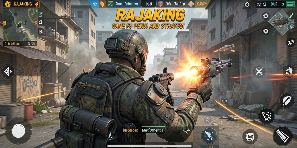 Tampilan gameplay menarik dalam pertempuran FPS yang seru.