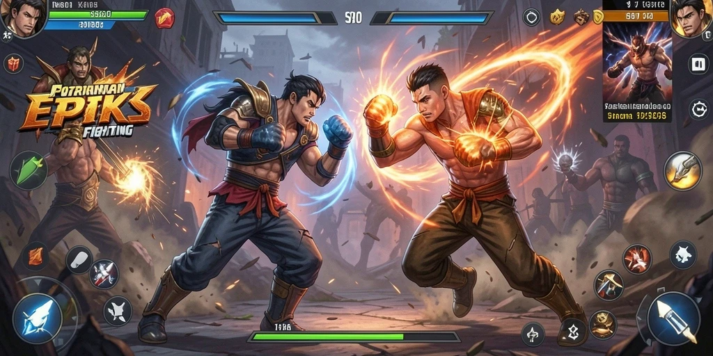 Screenshot gameplay S80 menampilkan aksi pertarungan yang dinamis.