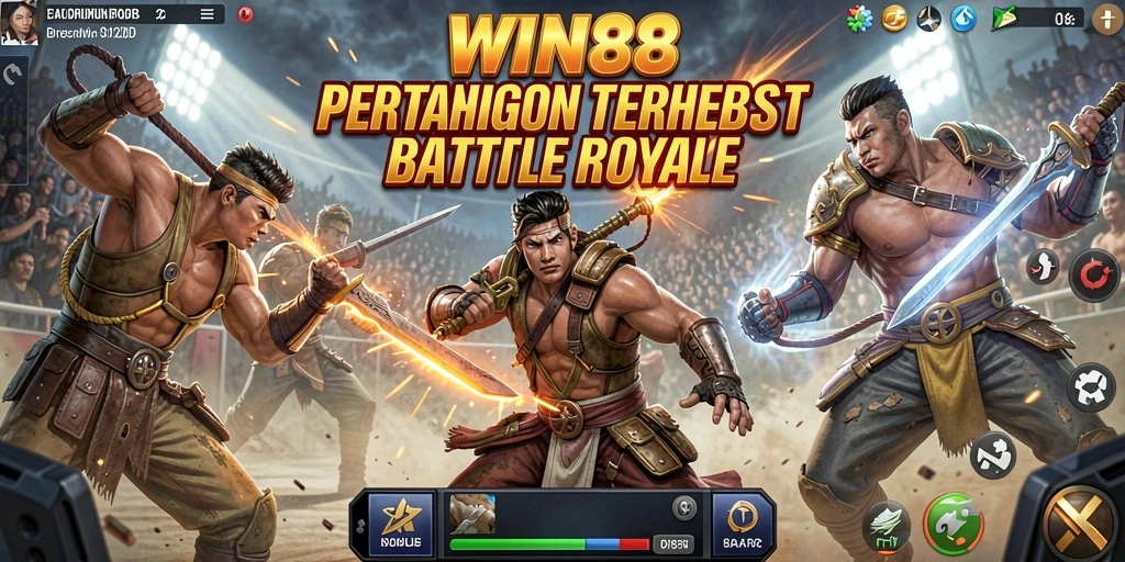 Gameplay seru dalam pertarungan Battle Royale di WIN88.