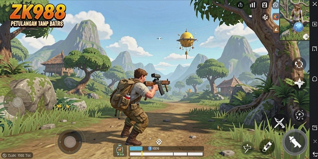 Gameplay ZK988 yang menakjubkan dalam dunia terbuka.