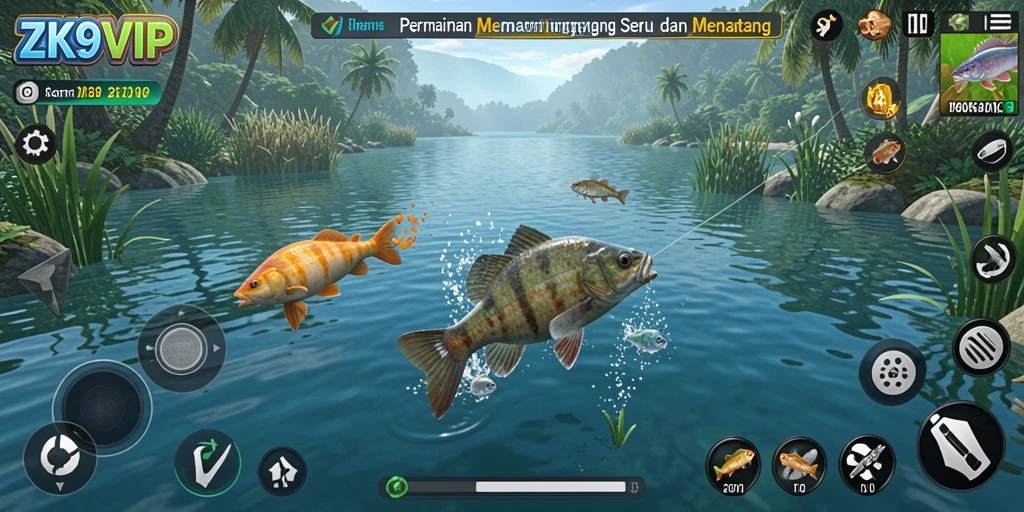 Tampilan menarik dari gameplay <strong>ZK9VIP</strong> saat menangkap ikan.